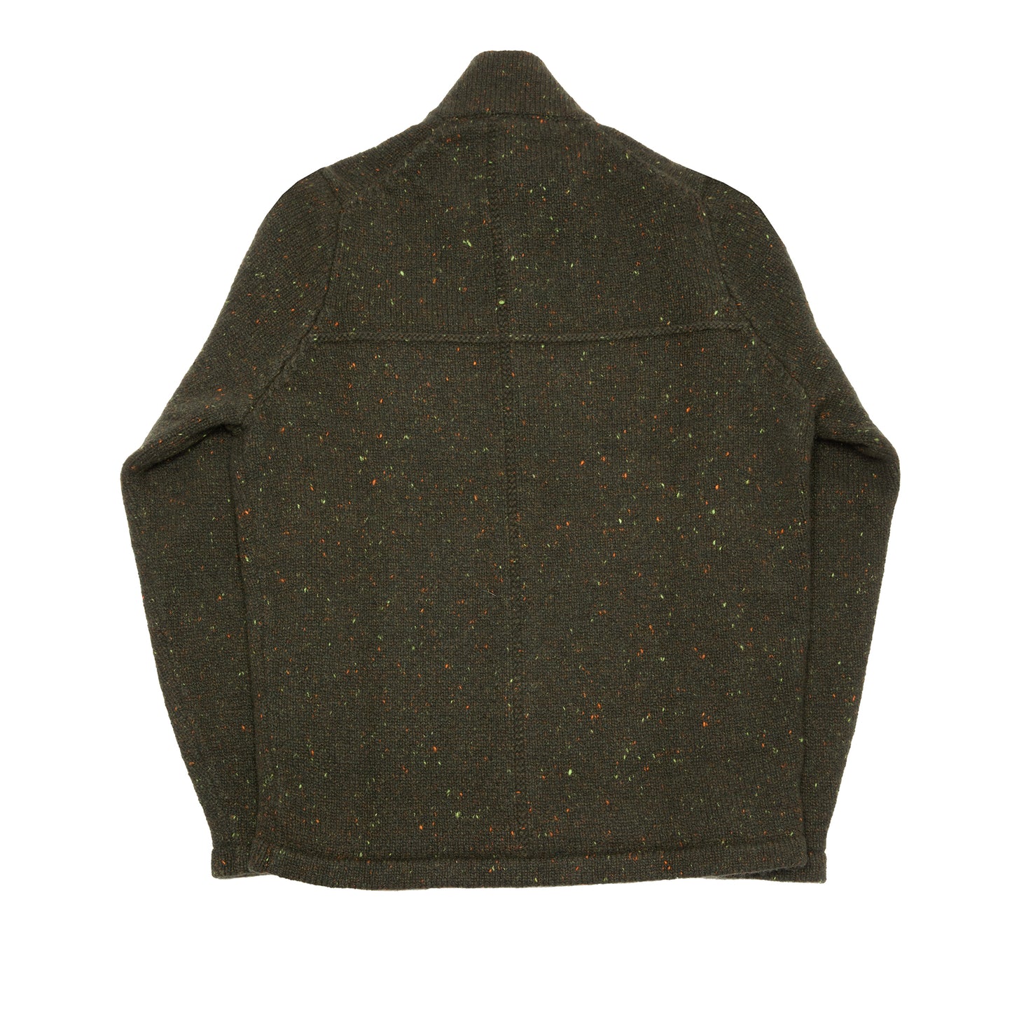 Inis Meáin Lifeline Full Zip in Green Fleck
