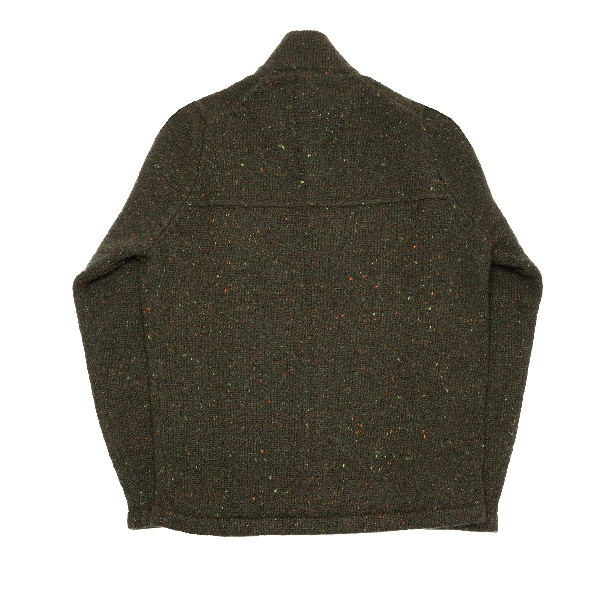 Inis Meáin Lifeline Full Zip in Green Fleck
