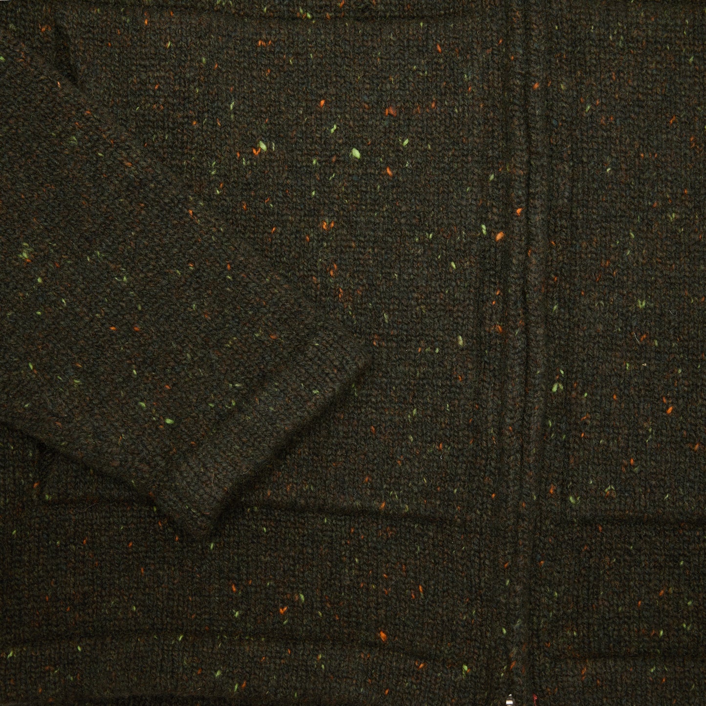 Inis Meáin Lifeline Full Zip in Green Fleck