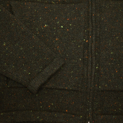 Inis Meáin Lifeline Full Zip in Green Fleck