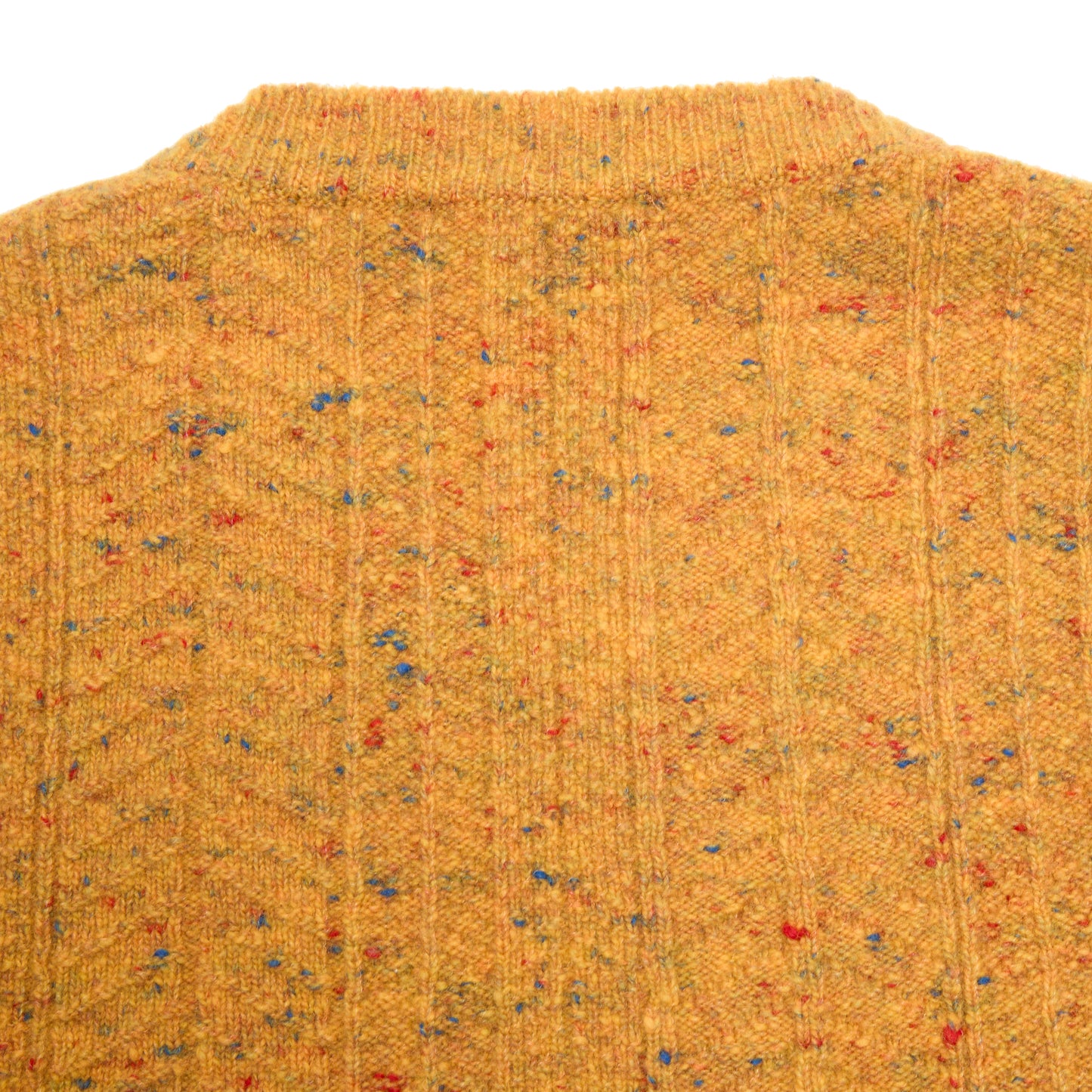 Inis Meáin Herringbone Crewneck Jumper in Yellow Fleck