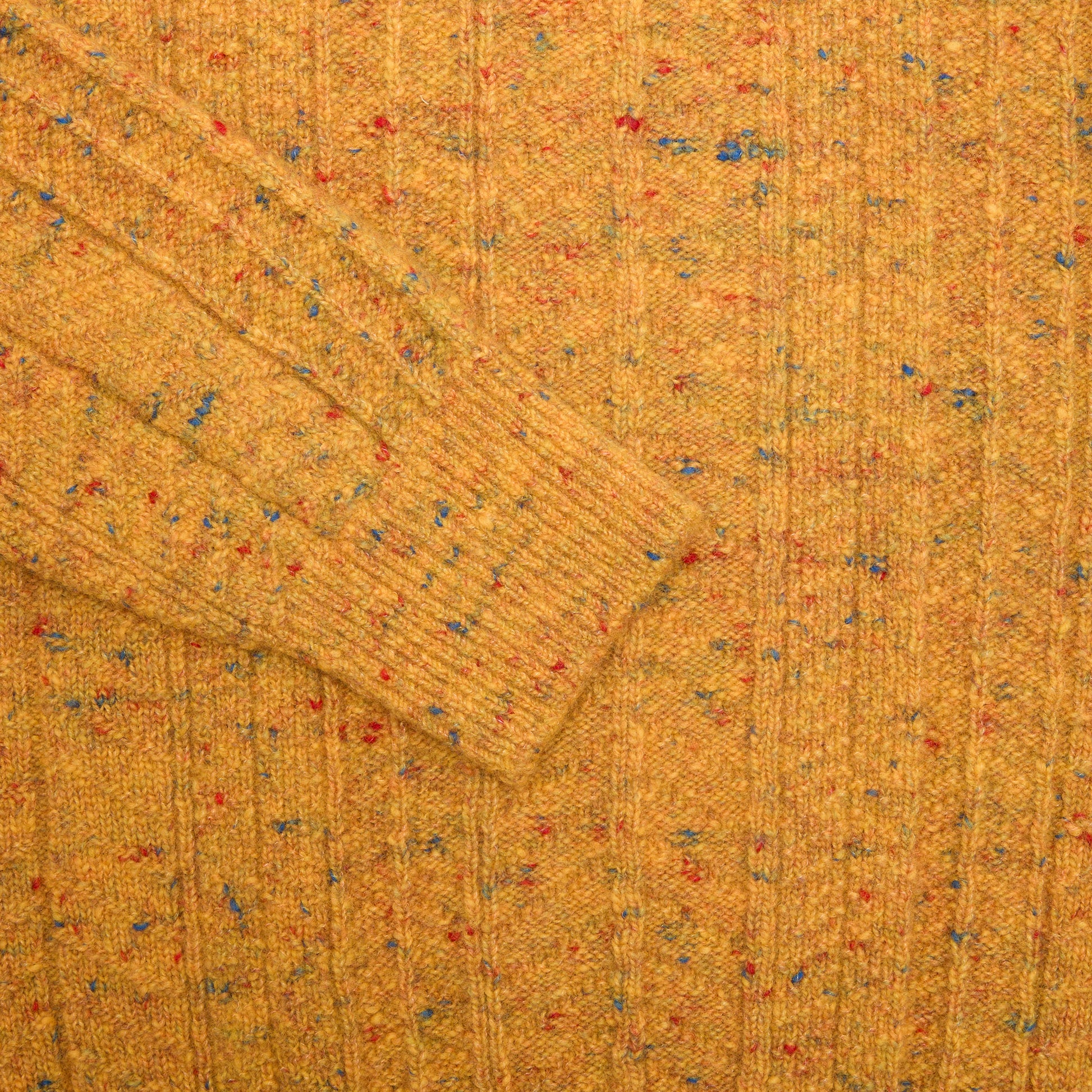 Inis Meáin Herringbone Crewneck Jumper in Yellow Fleck