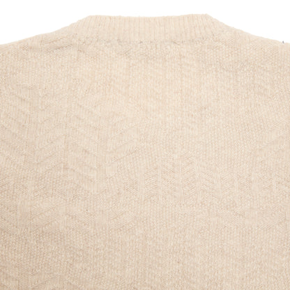 Inis Meáin Random Herringbone Jumper in Beige Marl