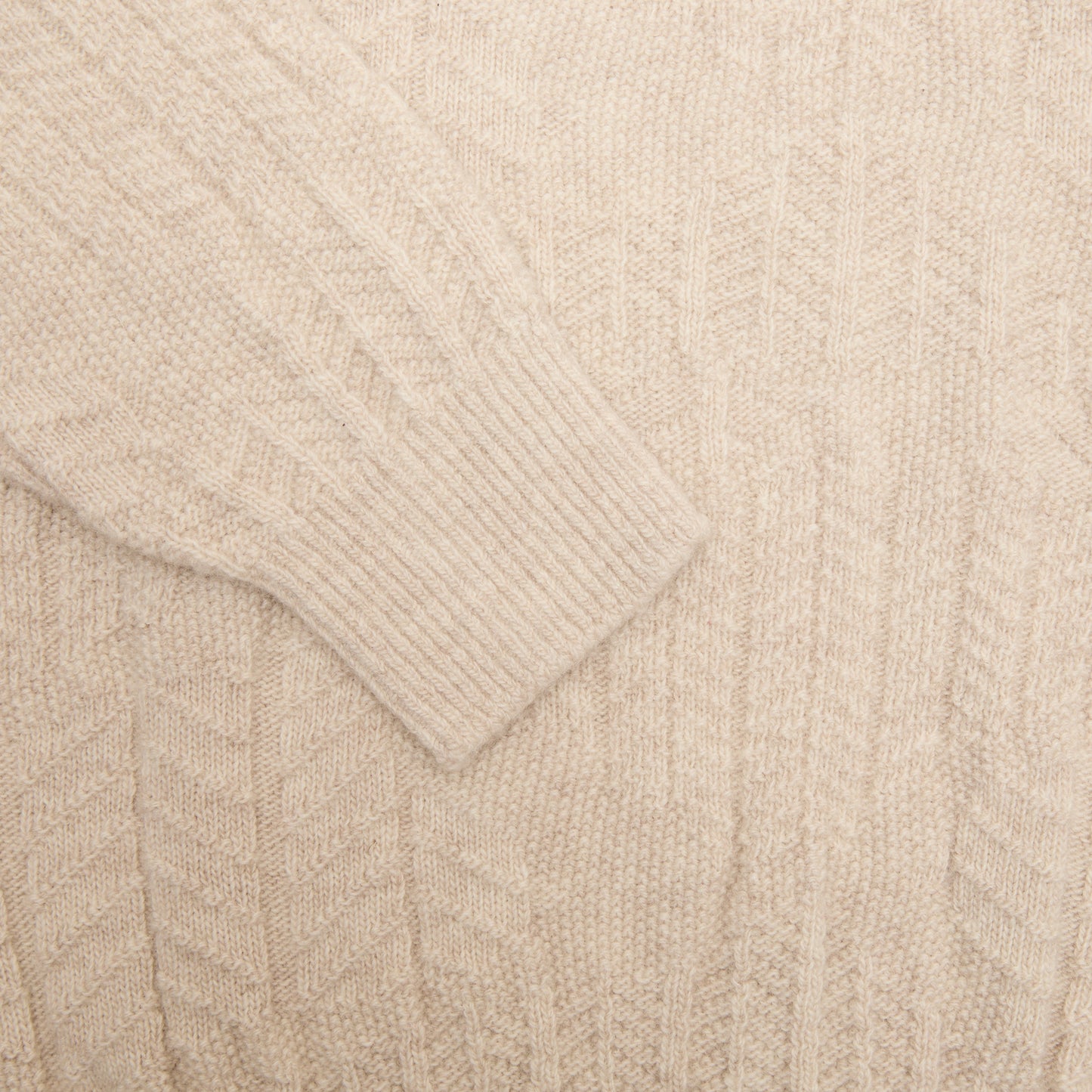 Inis Meáin Random Herringbone Jumper in Beige Marl