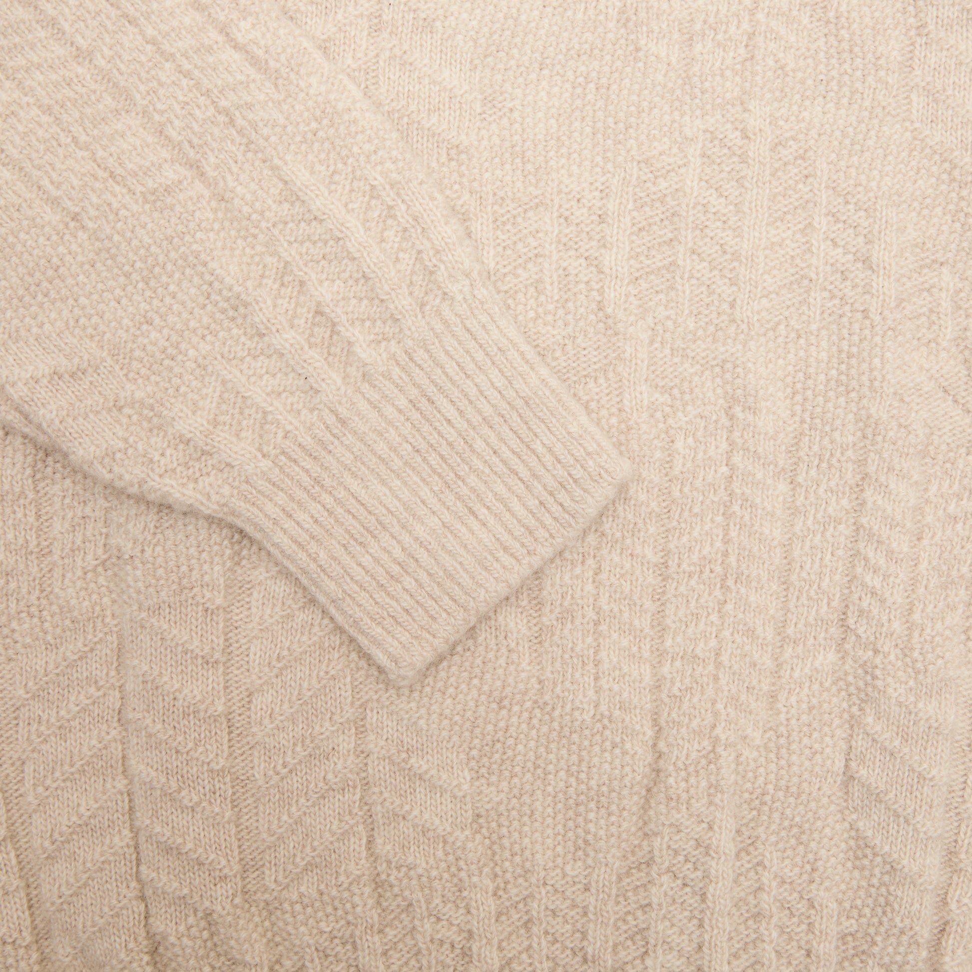 Inis Meáin Random Herringbone Jumper in Beige Marl