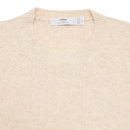 Inis Meáin Random Herringbone Jumper in Beige Marl