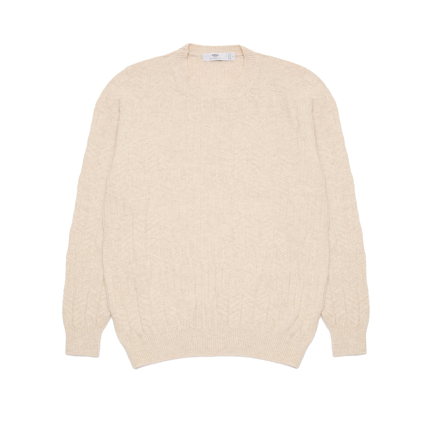 Inis Meáin Random Herringbone Jumper in Beige Marl