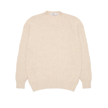Inis Meáin Random Herringbone Jumper in Beige Marl