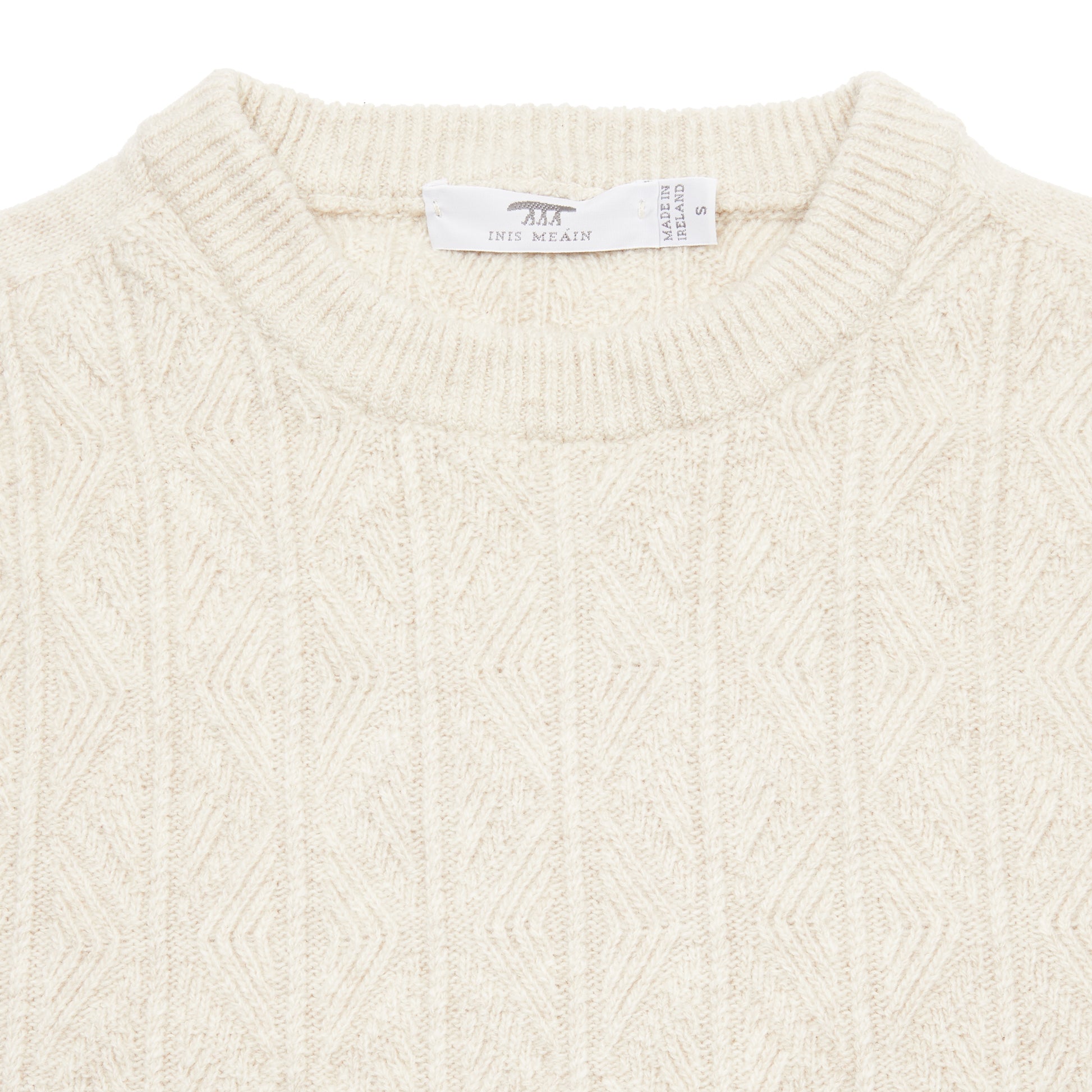 Inis Meáin Cashmere/Merino Light Aran Jumper in Beige Marl
