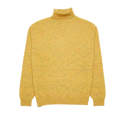 Inis Meáin Cashmere/Merino Classic Turtleneck in Yellow Fleck