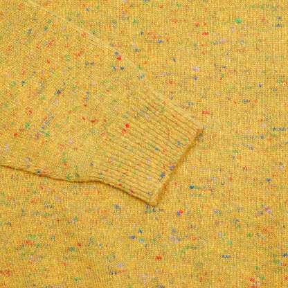 Inis Meáin Cashmere/Merino Classic Turtleneck in Yellow Fleck