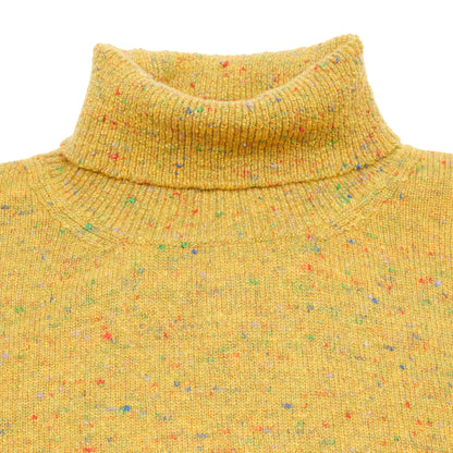 Inis Meáin Cashmere/Merino Classic Turtleneck in Yellow Fleck