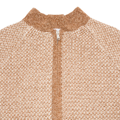 Inis Meáin Cotton/Linen Bomber Jacket in Brown/Cream