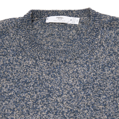 Inis Meáin Cotton/ Linen Classic Crew Neck in Navy Mix