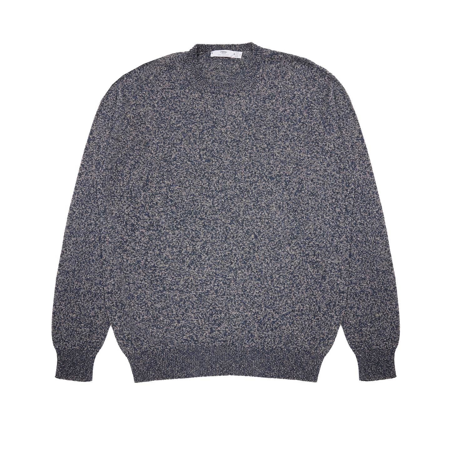 Inis Meáin Cotton/ Linen Classic Crew Neck in Navy Mix