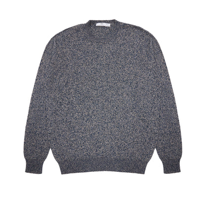 Inis Meáin Cotton/ Linen Classic Crew Neck in Navy Mix