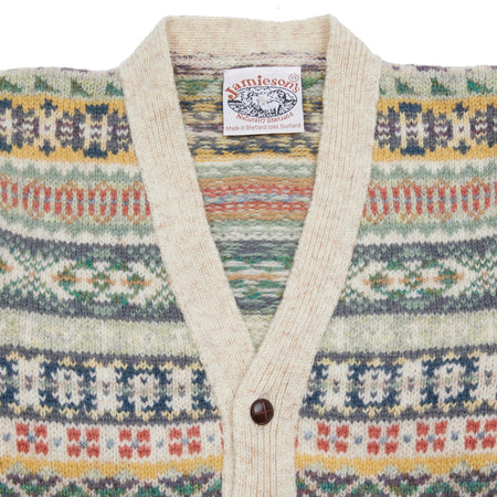 Jamieson's Fair Isle Cardigan in Pebble