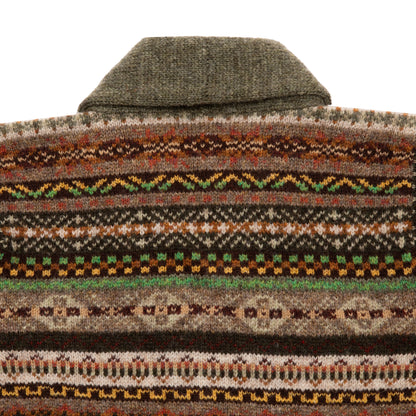Jamieson's Fair Isle Double Shawl Cardigan in Moss Green 4