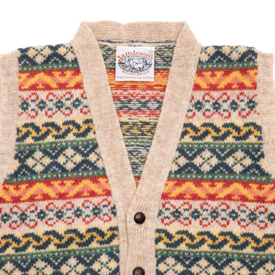 Jamieson's Fair Isle Waistcoat in Ivory2