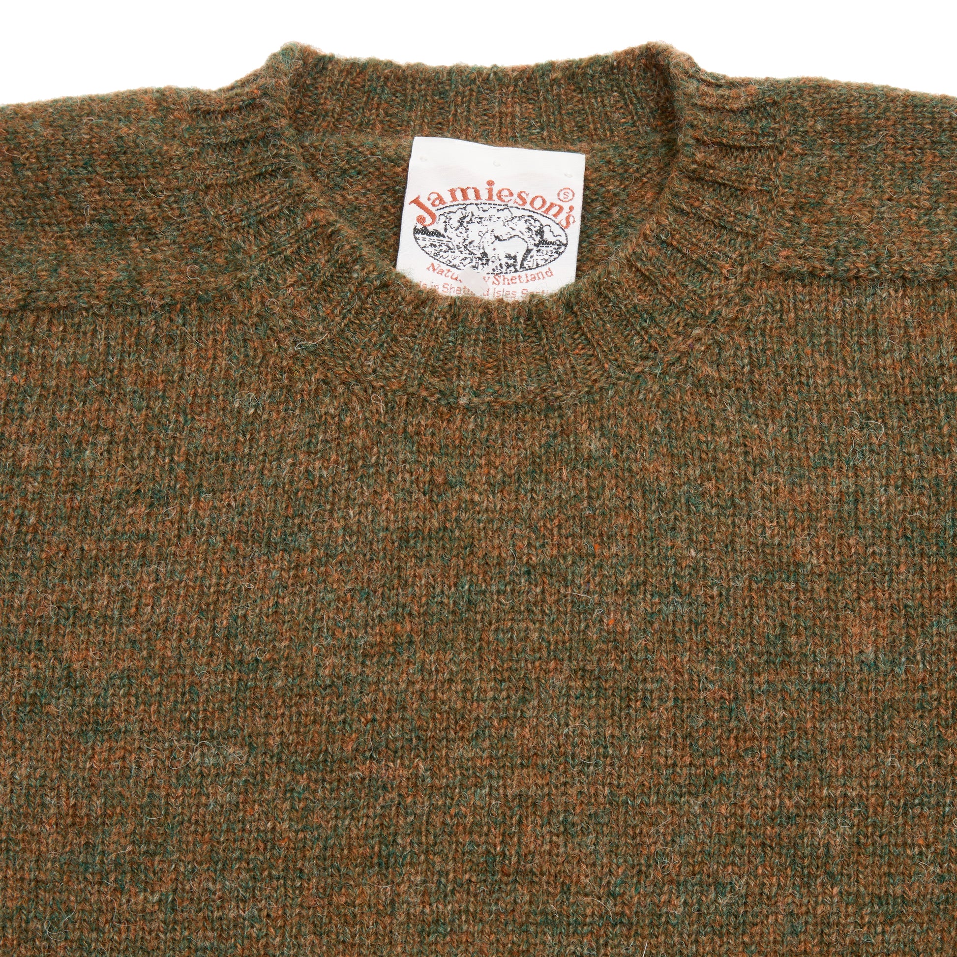 Jamieson's Shetland Jumper in Tan Green