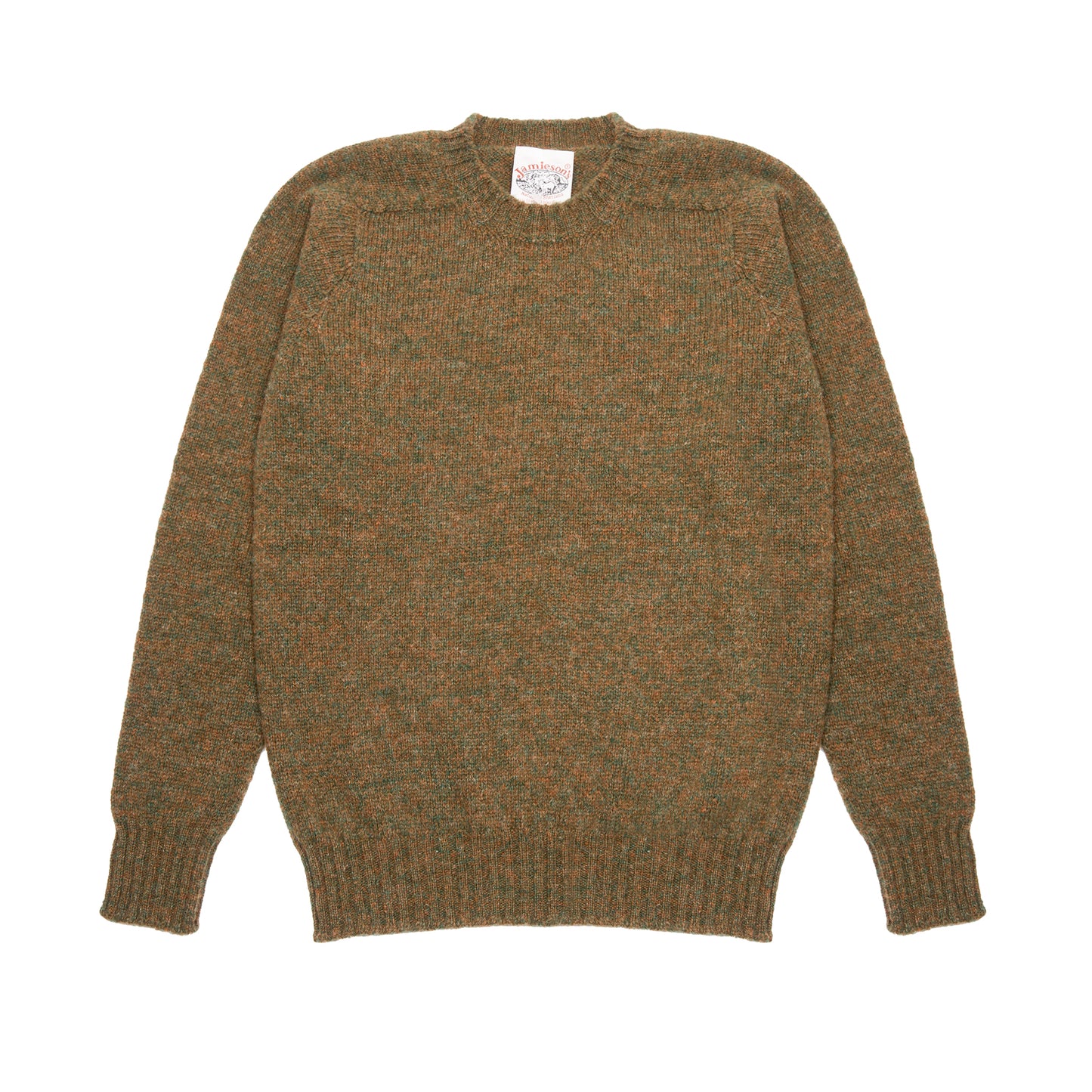Jamieson's Shetland Jumper in Tan Green
