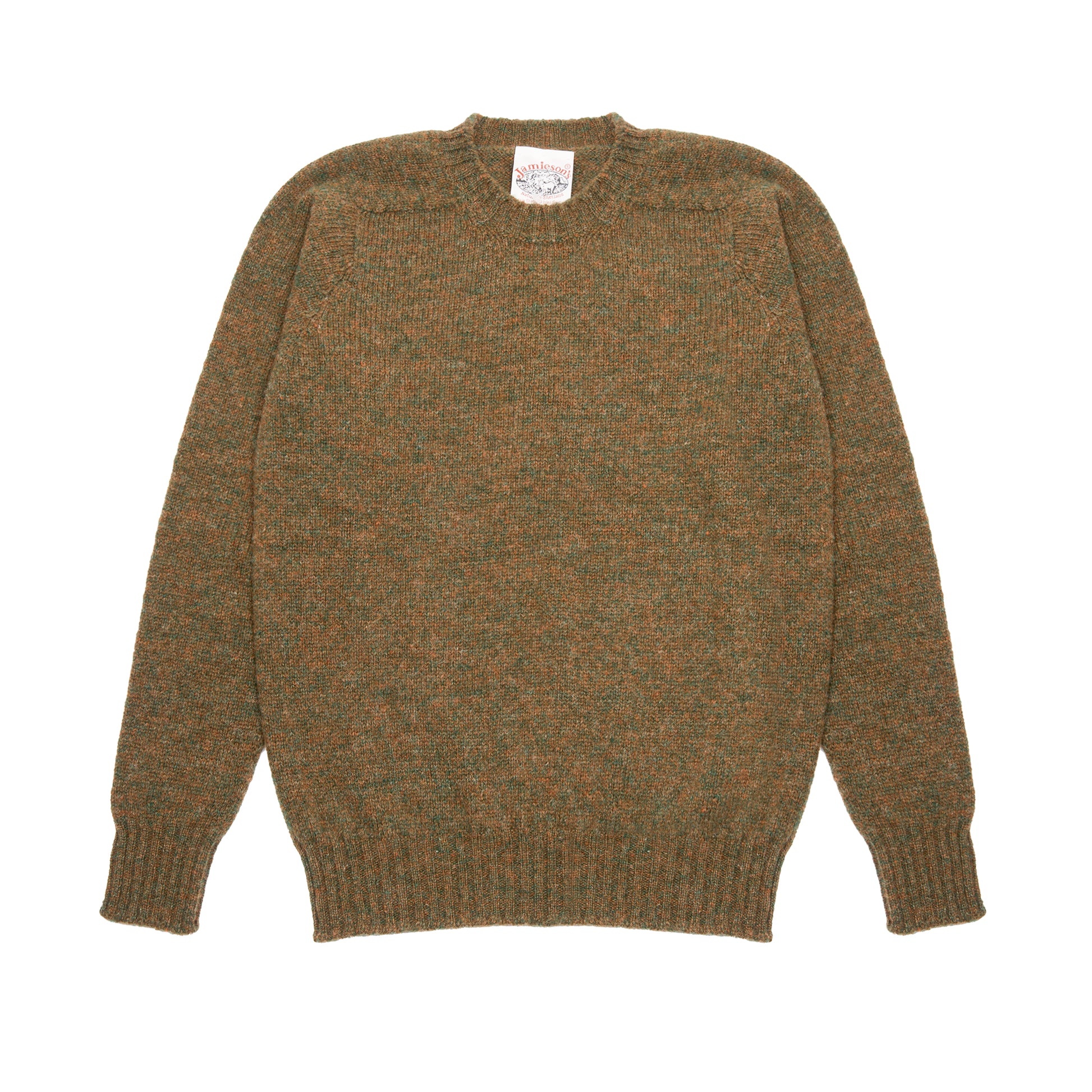 Jamieson's Shetland Jumper in Tan Green
