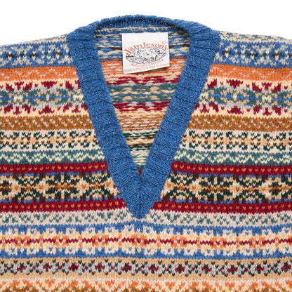 Jamieson's Fair Isle Slipover in Clyde Blue