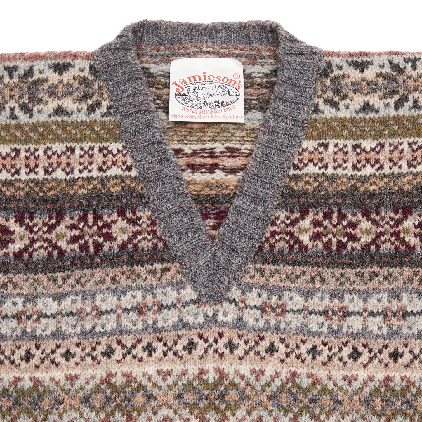 Jamieson's Fair Isle Slipover in Grey