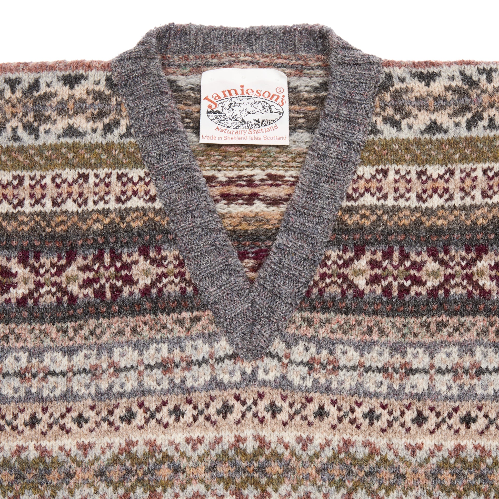 Jamieson's Fair Isle Slipover in Grey