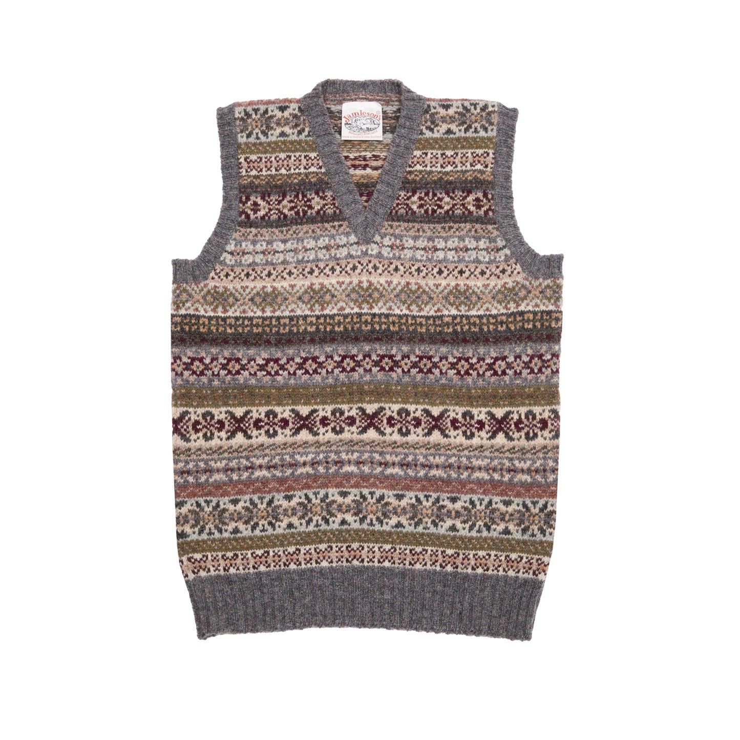 Jamieson's Fair Isle Slipover in Grey