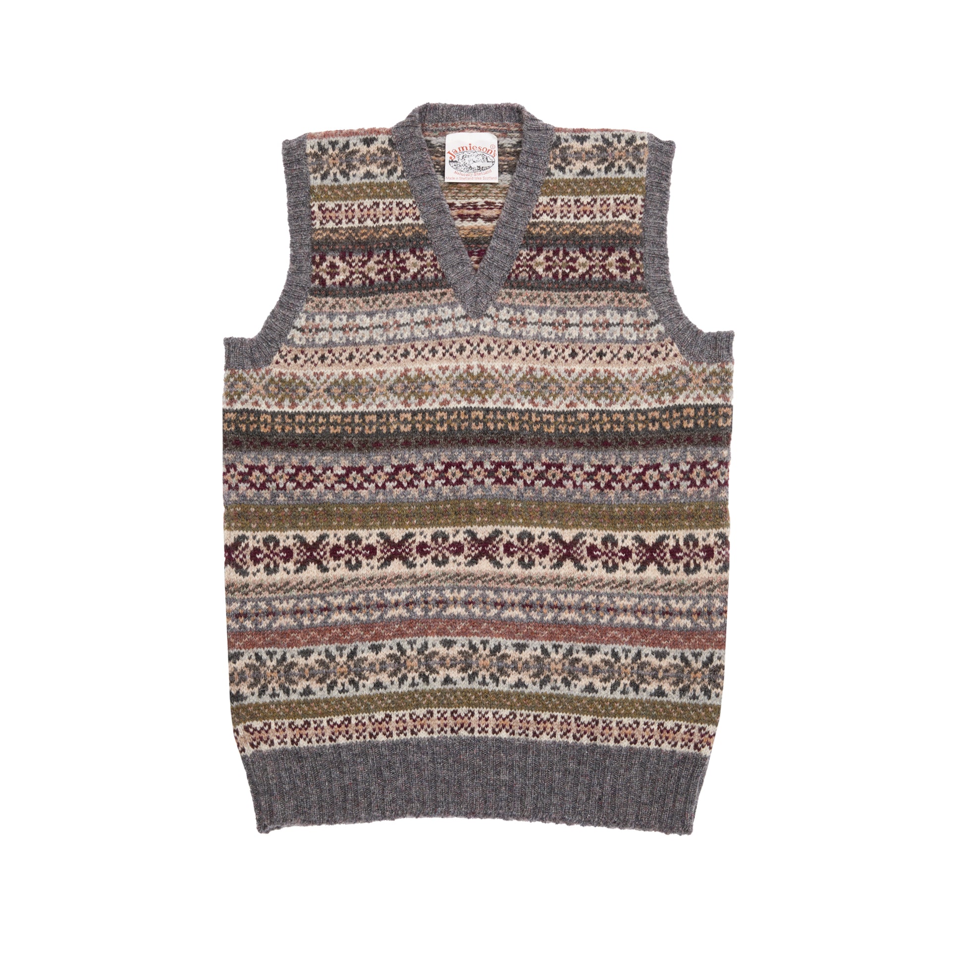 Jamieson's Fair Isle Slipover in Grey