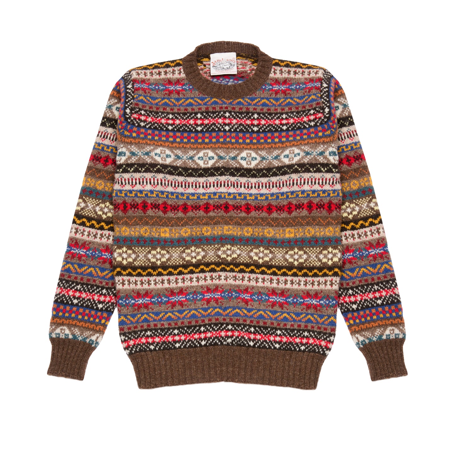 Jamieson's Fair Isle Jumper in Mocha