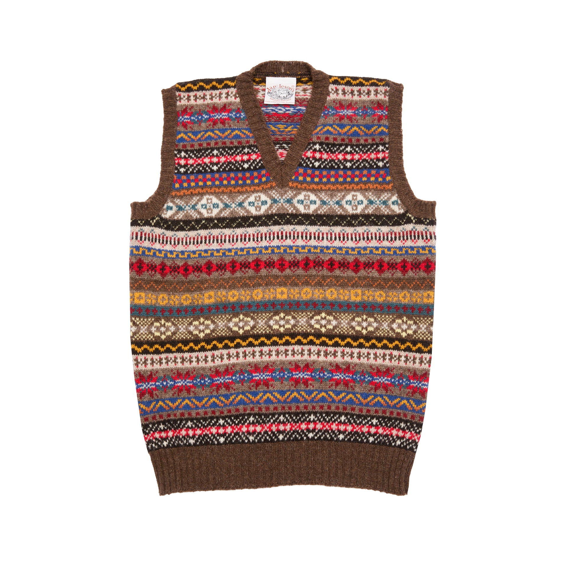 Jamieson's Fair Isle Slipover in Mocha