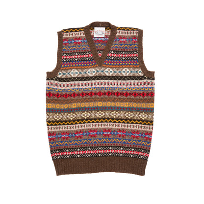Jamieson's Fair Isle Slipover in Mocha