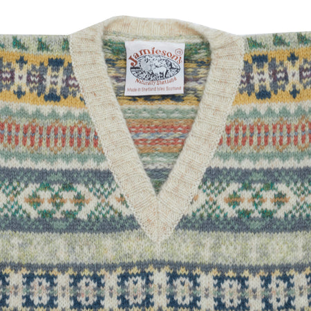 Jamieson's Fair Isle Slipover in Pebble