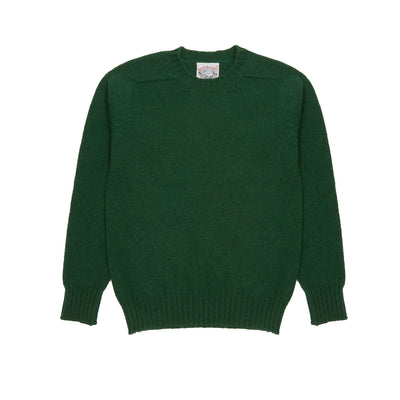 Jamieson's Shetland Jumper in Tartan Green 1