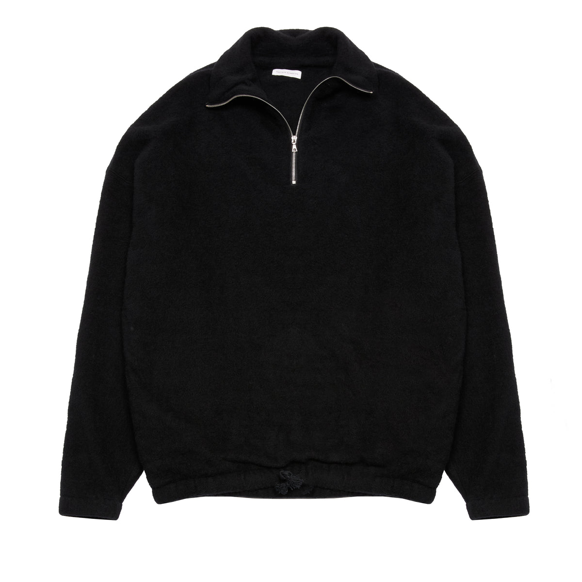 Kaptain Sunshine Silk/Wool Fleece Pullover in Black