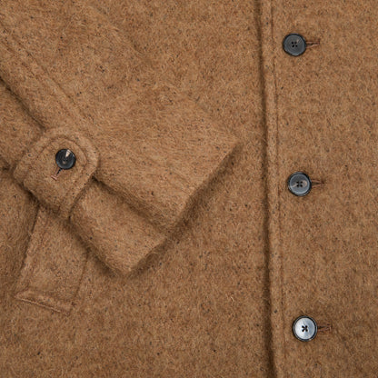 Kaptain Sunshine Napped Wool Umbrella Coat in Top Khaki