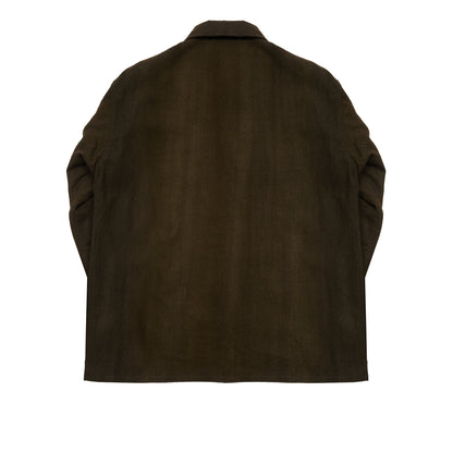 Kaptain Sunshine Uneven-dyed Gabardine Field Shirt Jacket in Olive