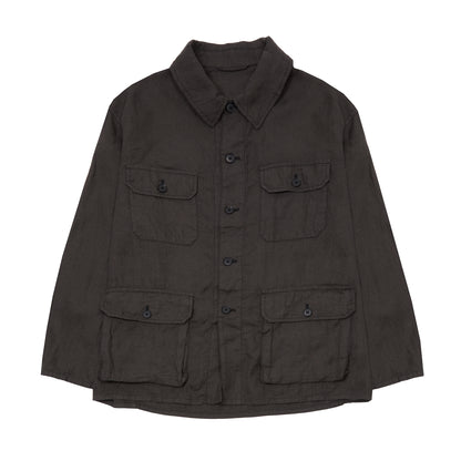 Kaptain Sunshine Safari Shirt Jacket in Ink Black