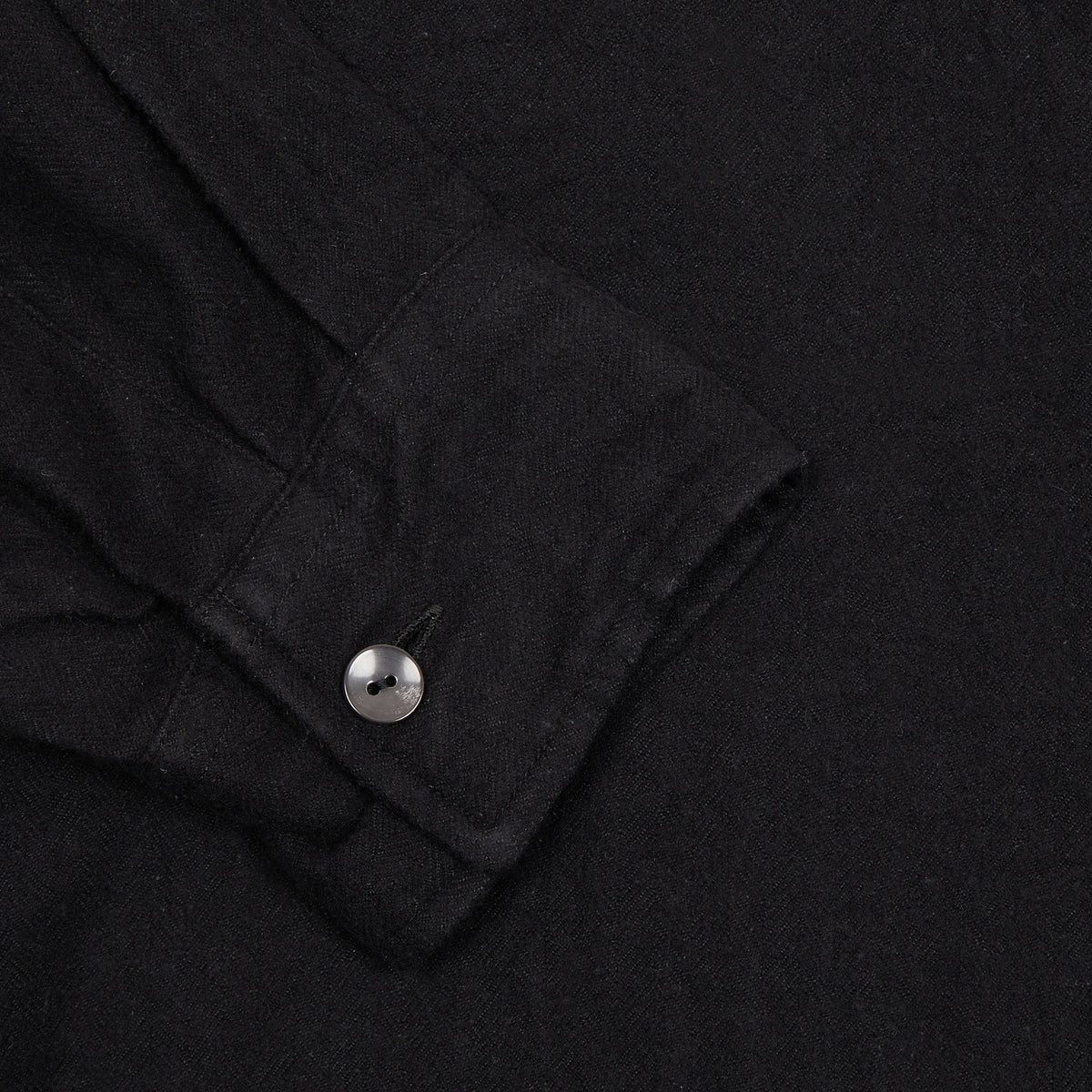 Kaptain Sunshine Silk Flannel 2Pockets Shirt in Black