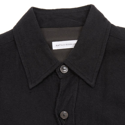 Kaptain Sunshine Silk Flannel 2Pockets Shirt in Black