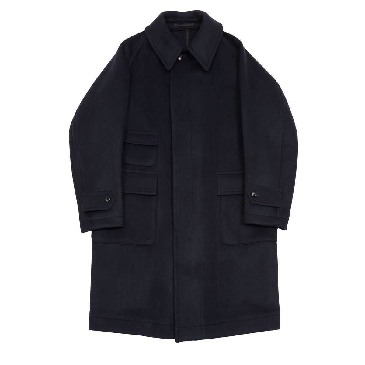 Kaptain Sunshine Traveller Wool Coat in Top Navy