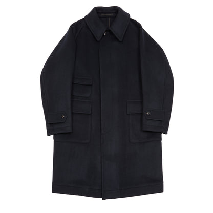 Kaptain Sunshine Traveller Wool Coat in Top Navy