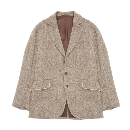 Kaptain Sunshine Donegal Tweed 4B Hunter Jacket in Khaki Nep