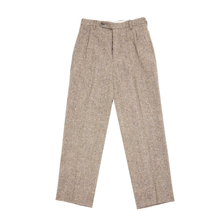 Kaptain Sunshine Donegal Tweed Manhattan Trousers in Khaki Nep