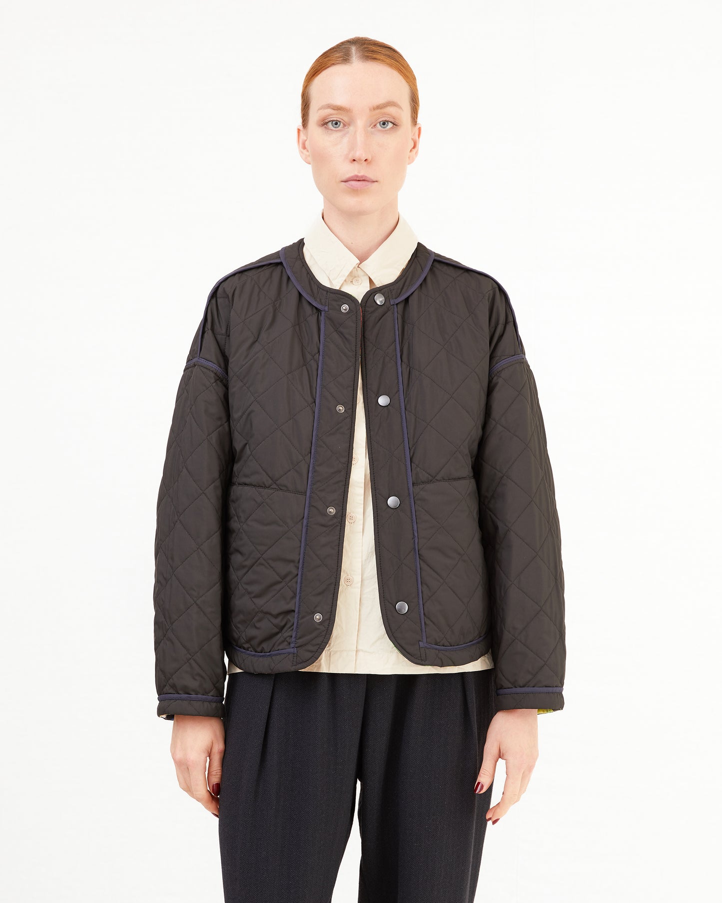 KONRAD Irmi Reversible Jacket in Blurred Flower/Black