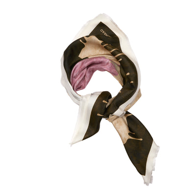 KONRAD Marie Silk Hand Scarf in Khaki / Rose