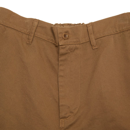 Shorts with side seam pockets, half-elasticated waist, belt loops, and a zip and button closure. This style is cut to sit slightly higher on the waist.  100% cotton.