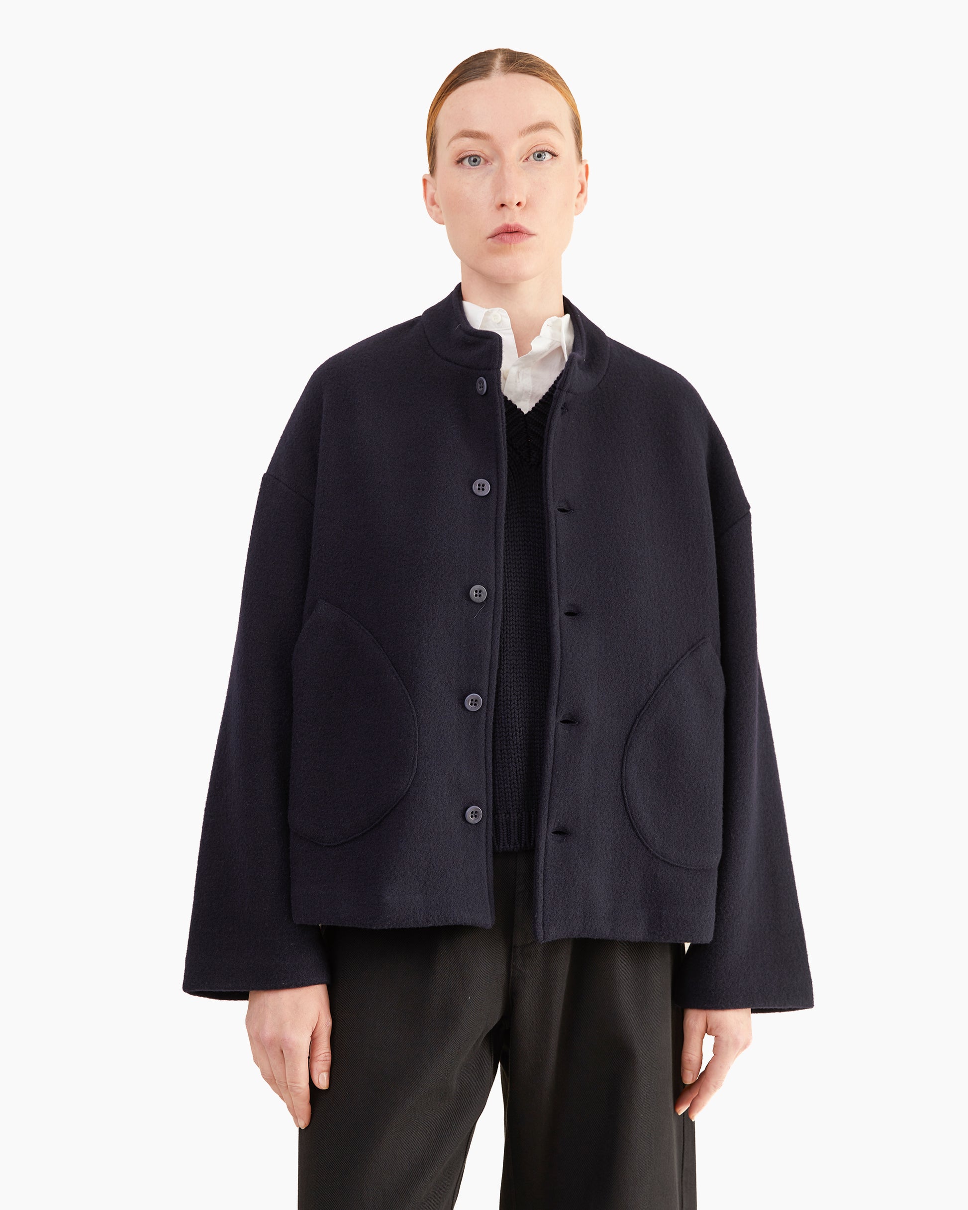 Labo.Art Women's Ficus Feltro Knit Jacket in Atlantic